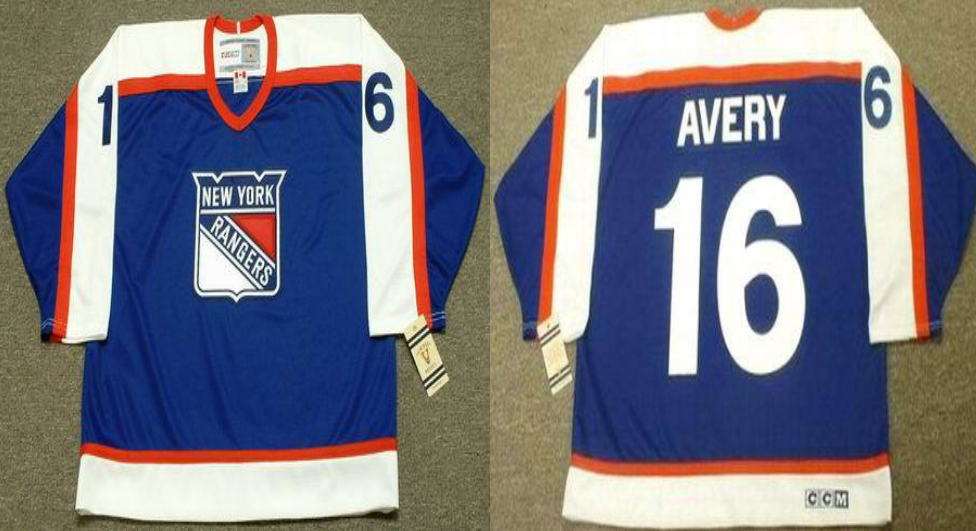 2019 Men New York Rangers #16 Avery blue CCM NHL jerseys->new york rangers->NHL Jersey